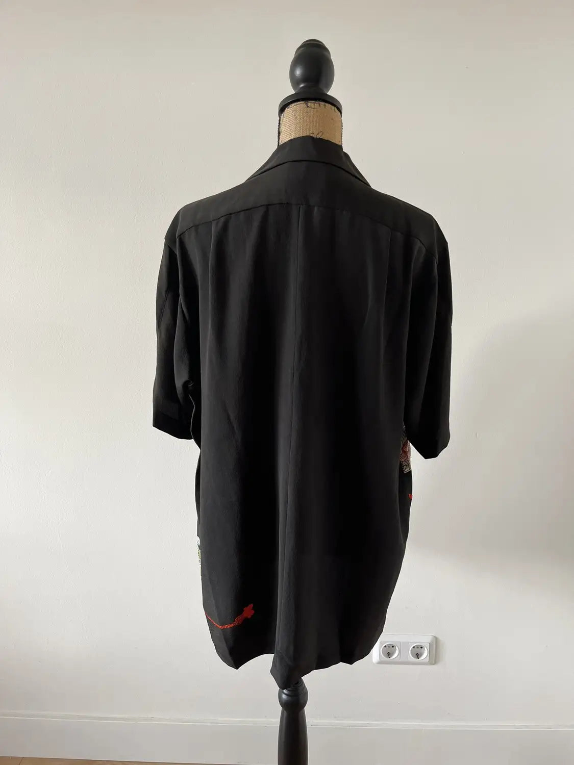 Kimono remake Hawaiian Shirt - Black Mystical Japanese Vase-