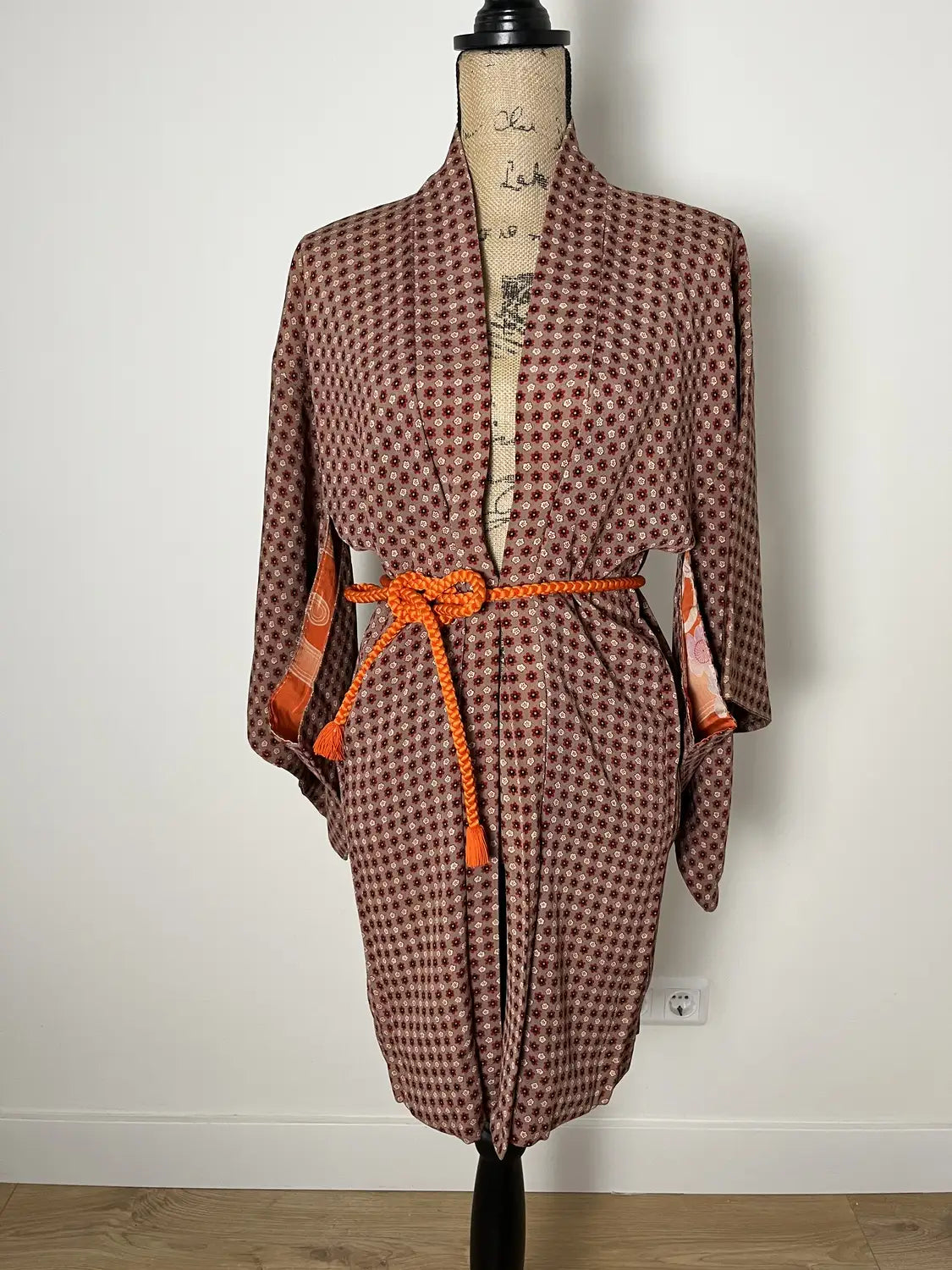 Vintage Color Haori - Ume & Momo Check Design -