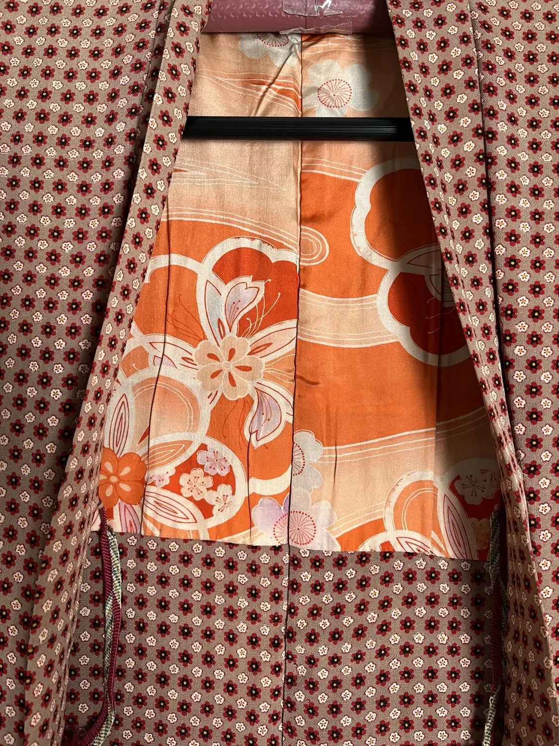 Vintage Color Haori - Ume & Momo Check Design -