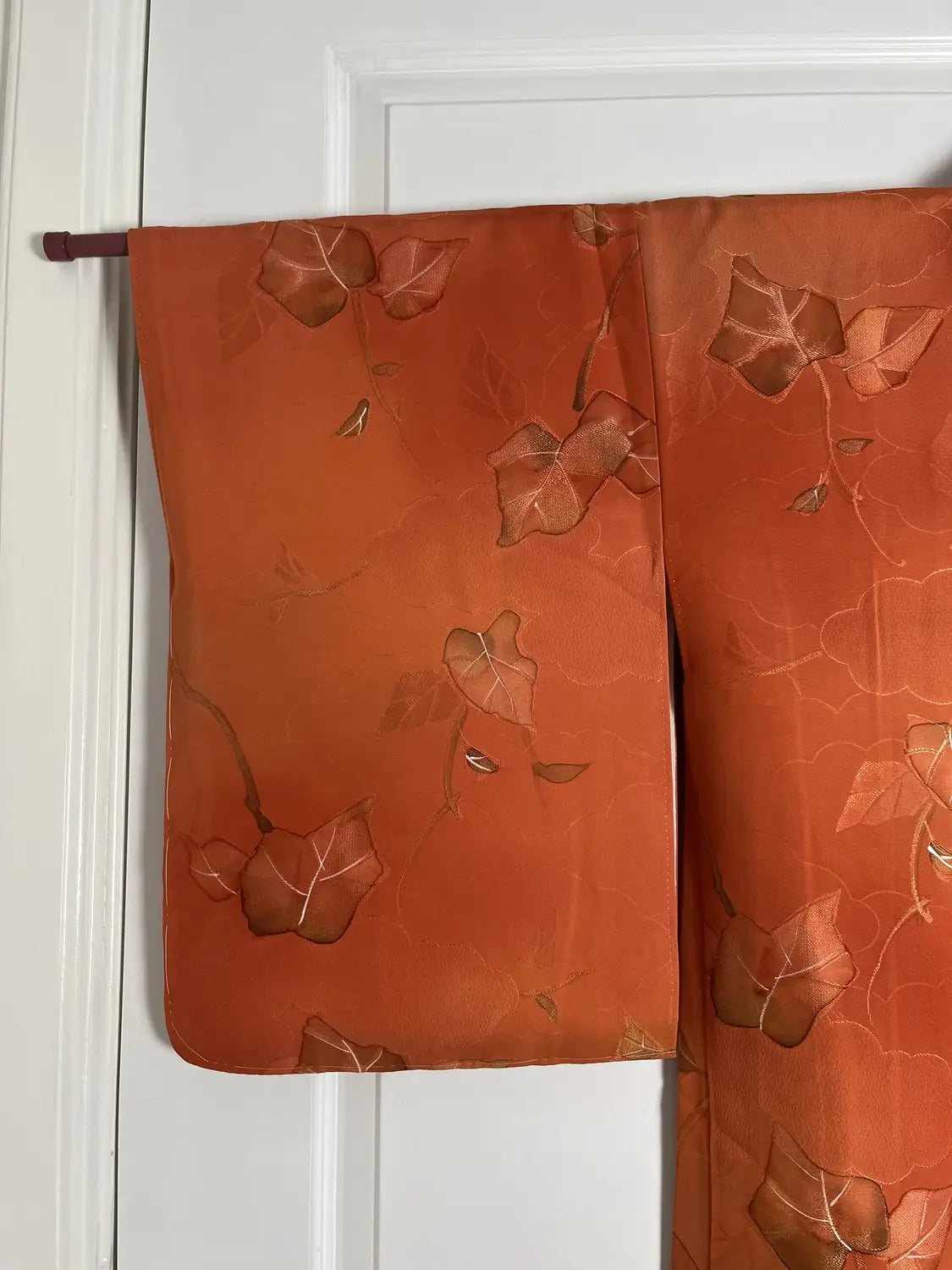Vintage Color Haori - Orangebrown Clouds and leafs -