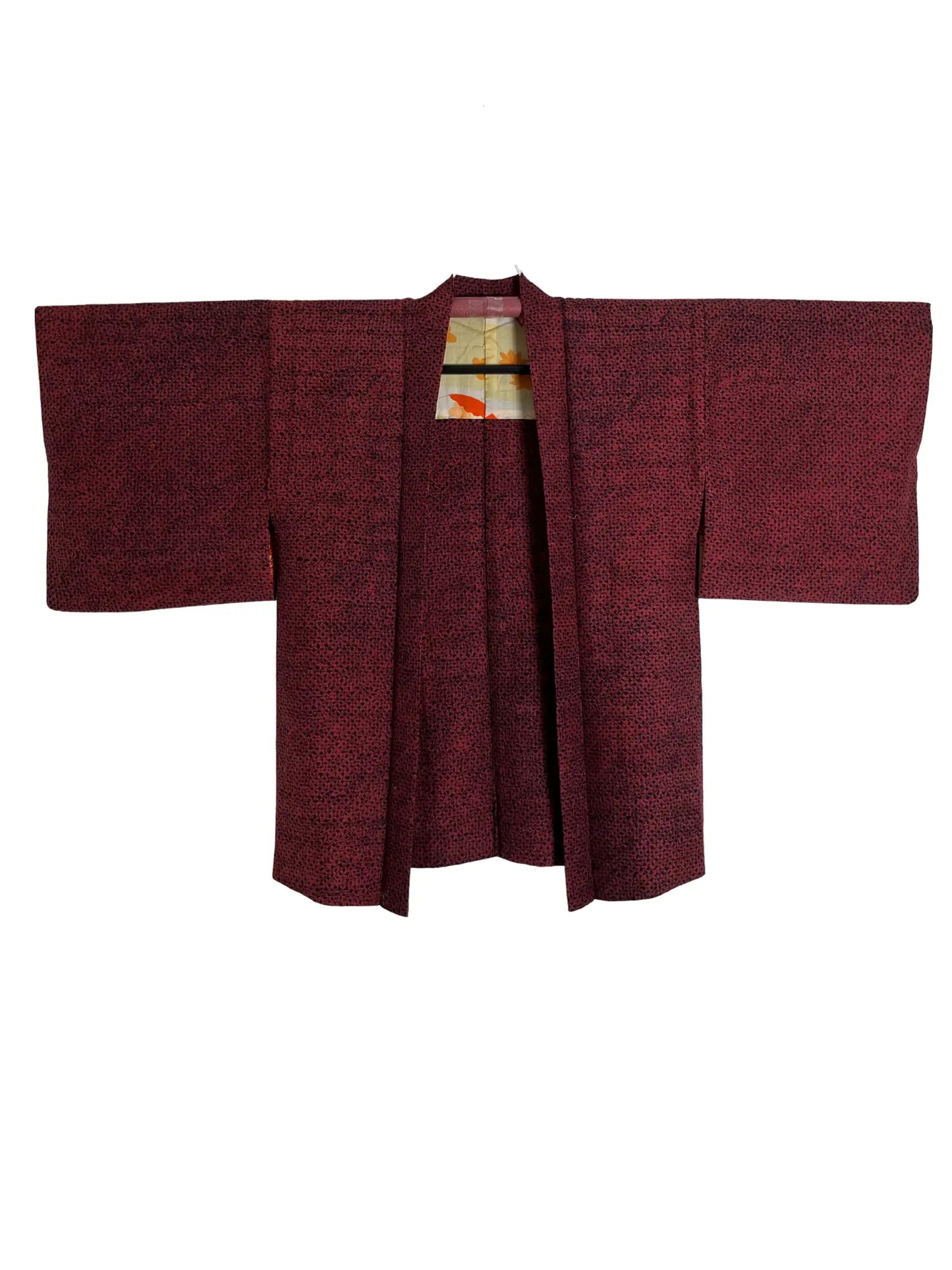 Vintage Farbe Haori - Shibori Rot und Schwarz -