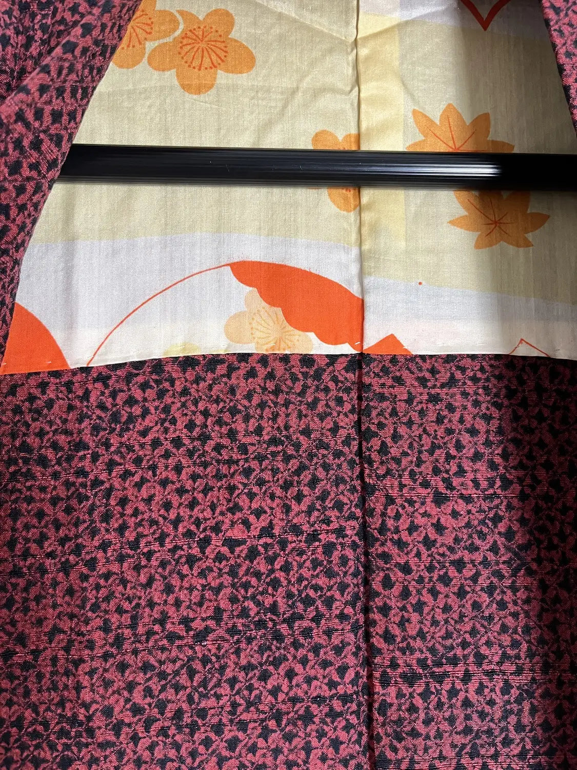Vintage Farbe Haori - Shibori Rot und Schwarz -