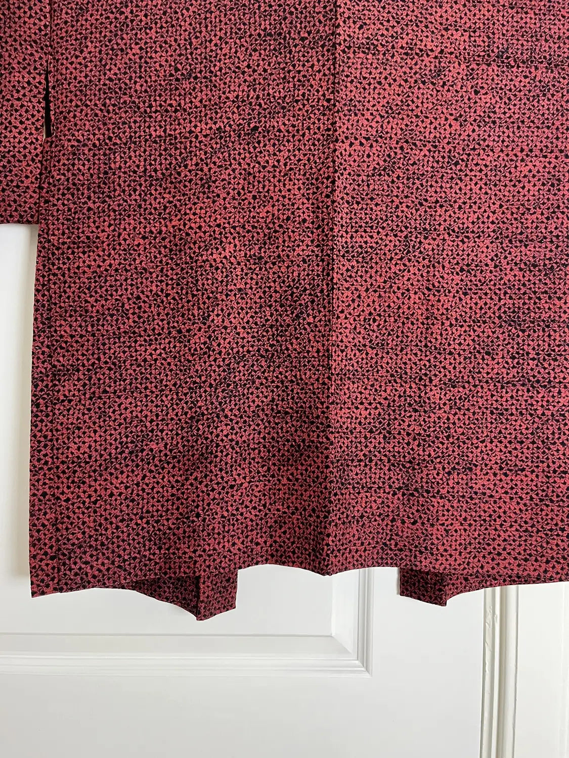 Vintage Farbe Haori - Shibori Rot und Schwarz -