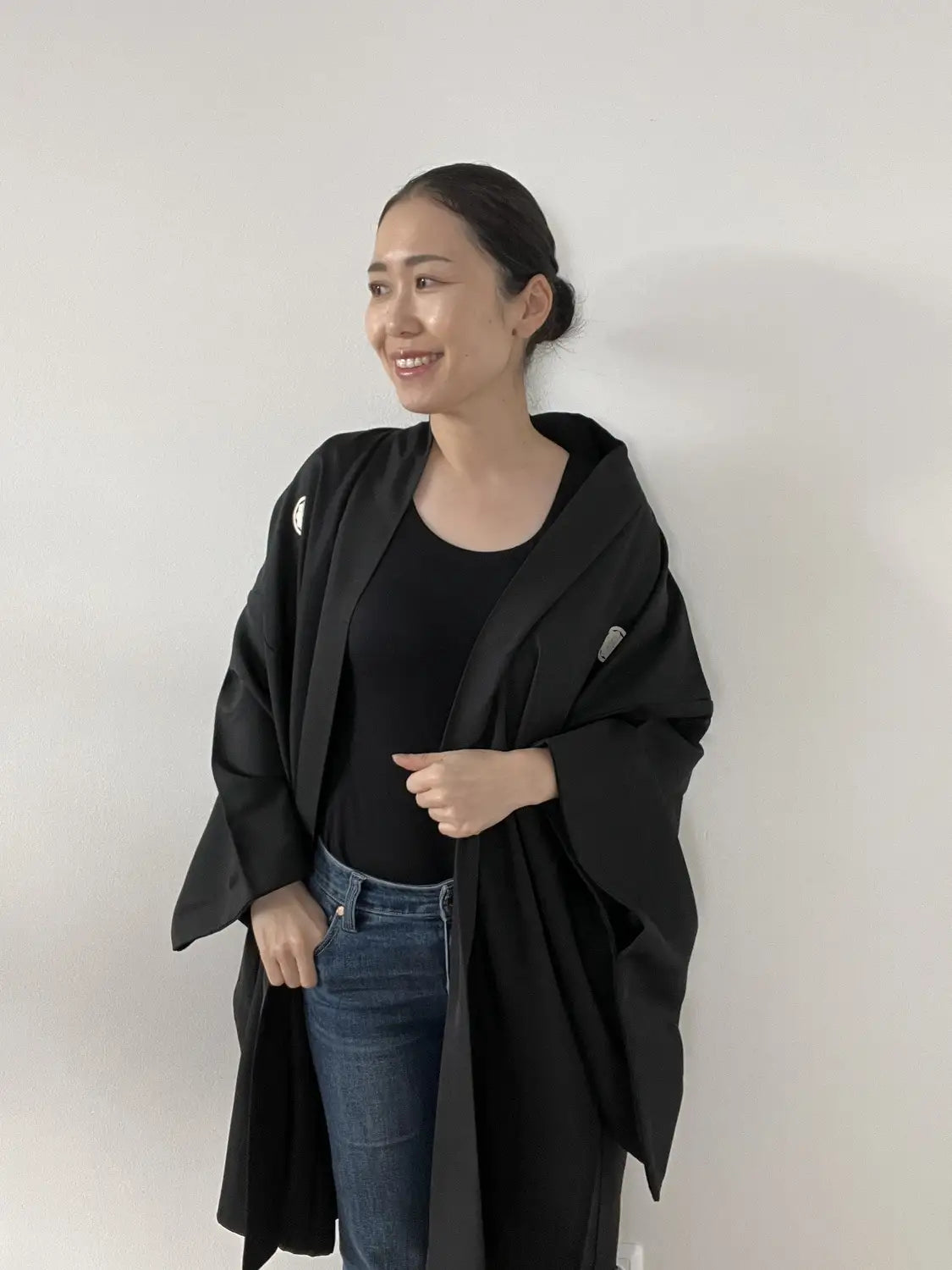 Vintage Black Haori - The Visionary Crane -