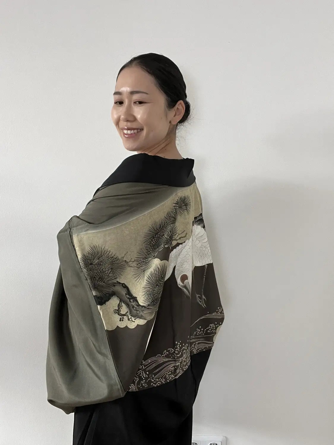 Vintage Black Haori - The Visionary Crane -