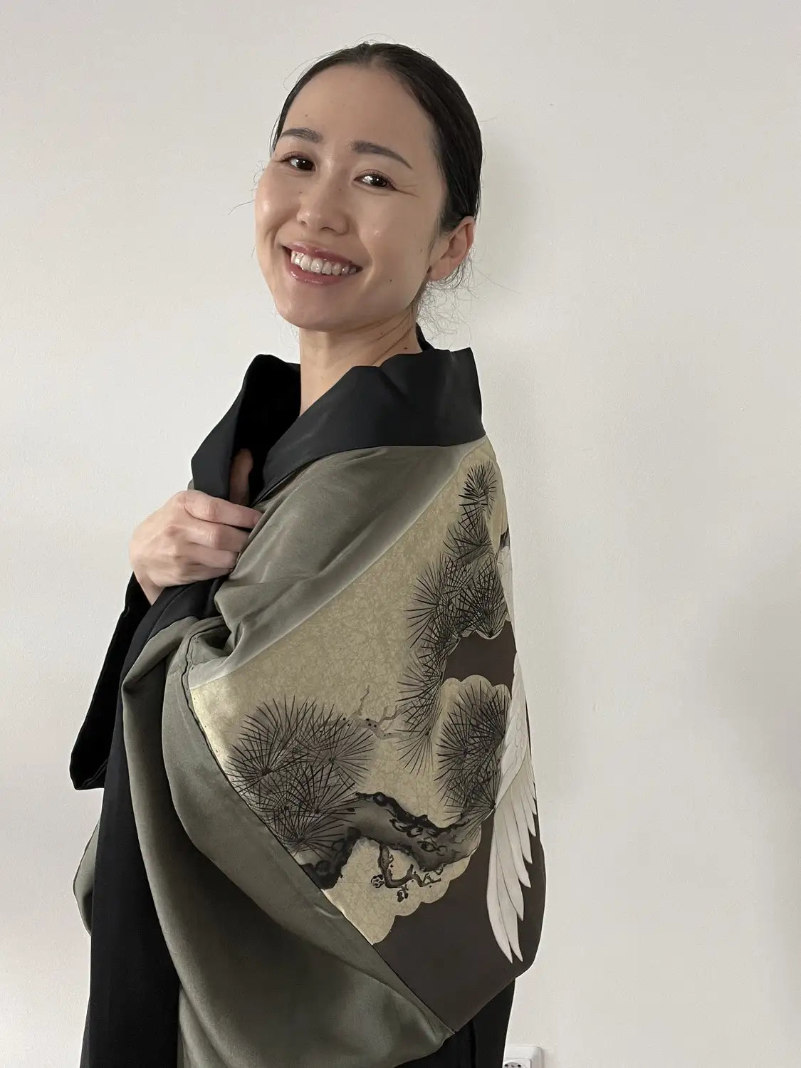 Vintage Black Haori - The Visionary Crane -
