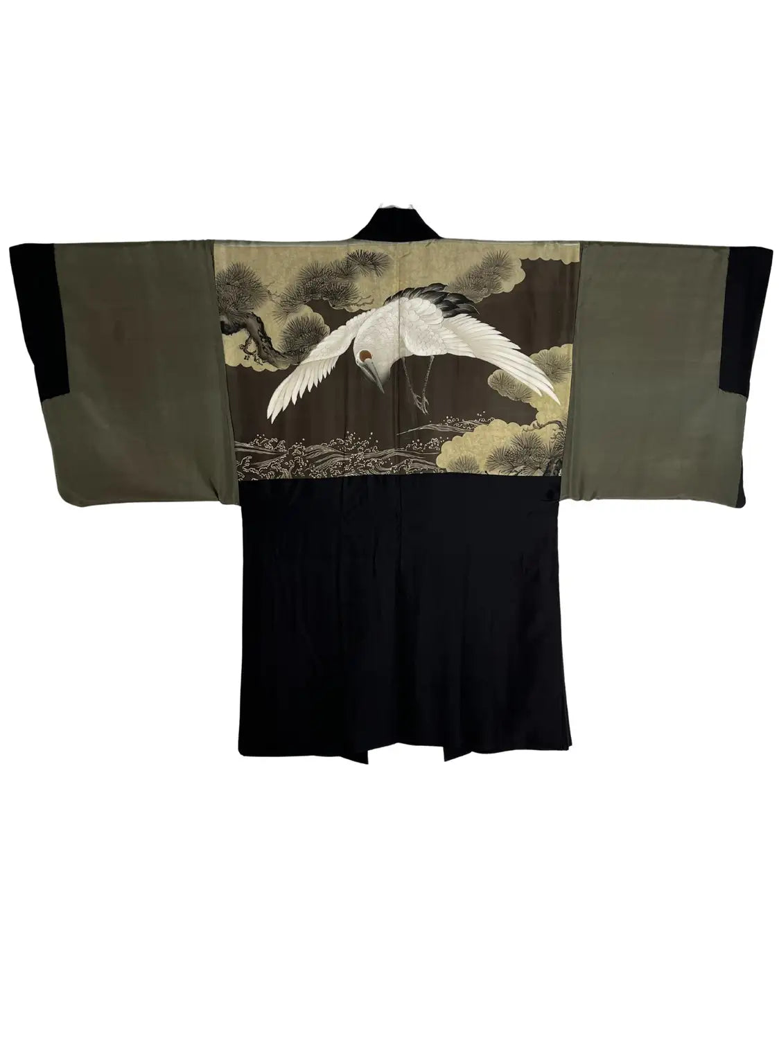 Vintage Black Haori - The Visionary Crane -