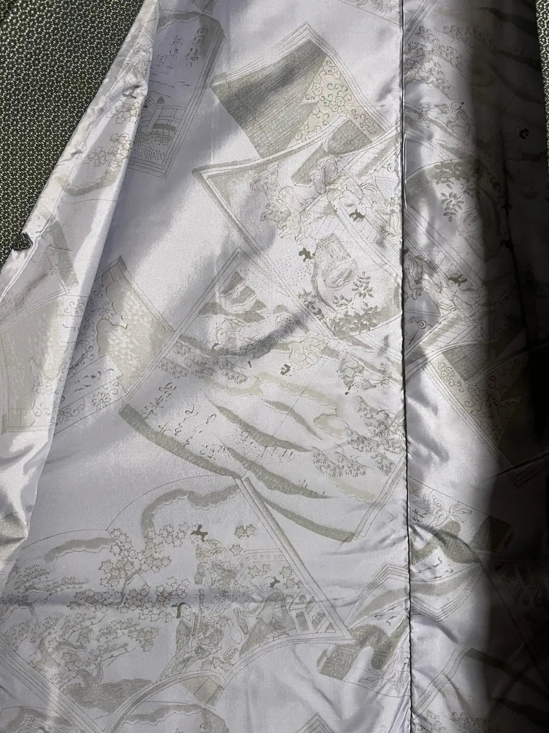 Men’s Vintage Haori - Oshima tsumugi　Heian Court Scene Design -