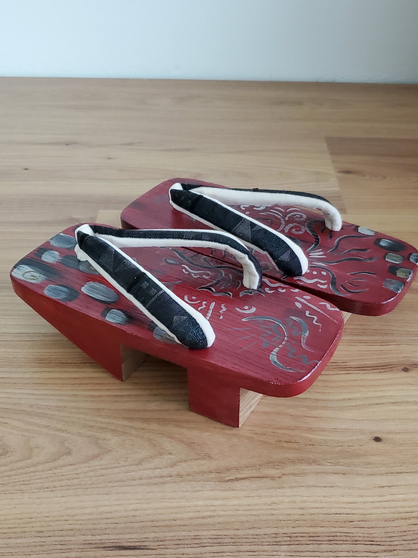 【Rouge / Octopus】 Geta japonaise, artisanat traditionnel, sandale en bois, orthodoxe, sandale, unisexe