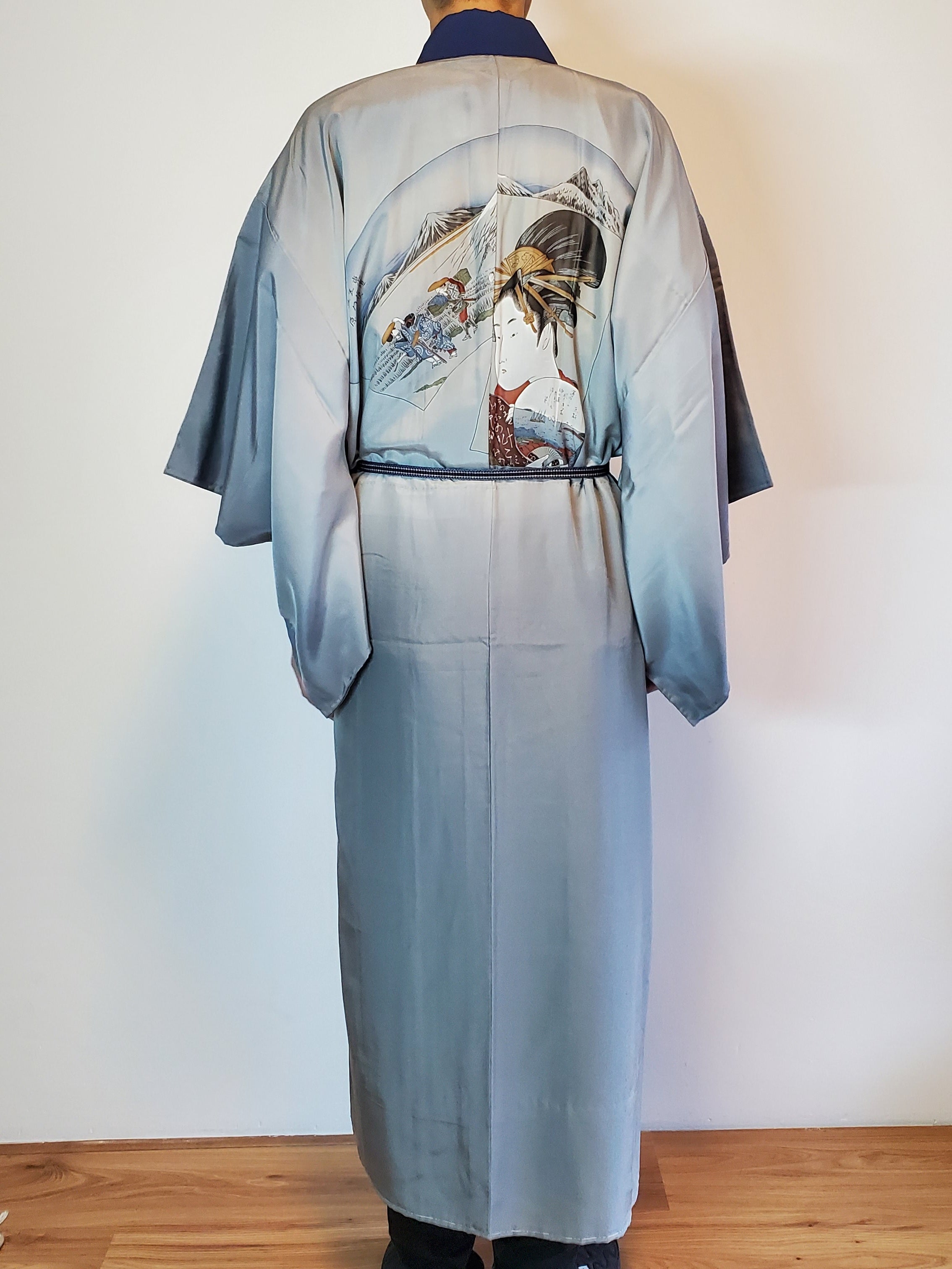 Kimono Japan Design Ukiyo-e Photo Shoot Clothing outlet White Coat