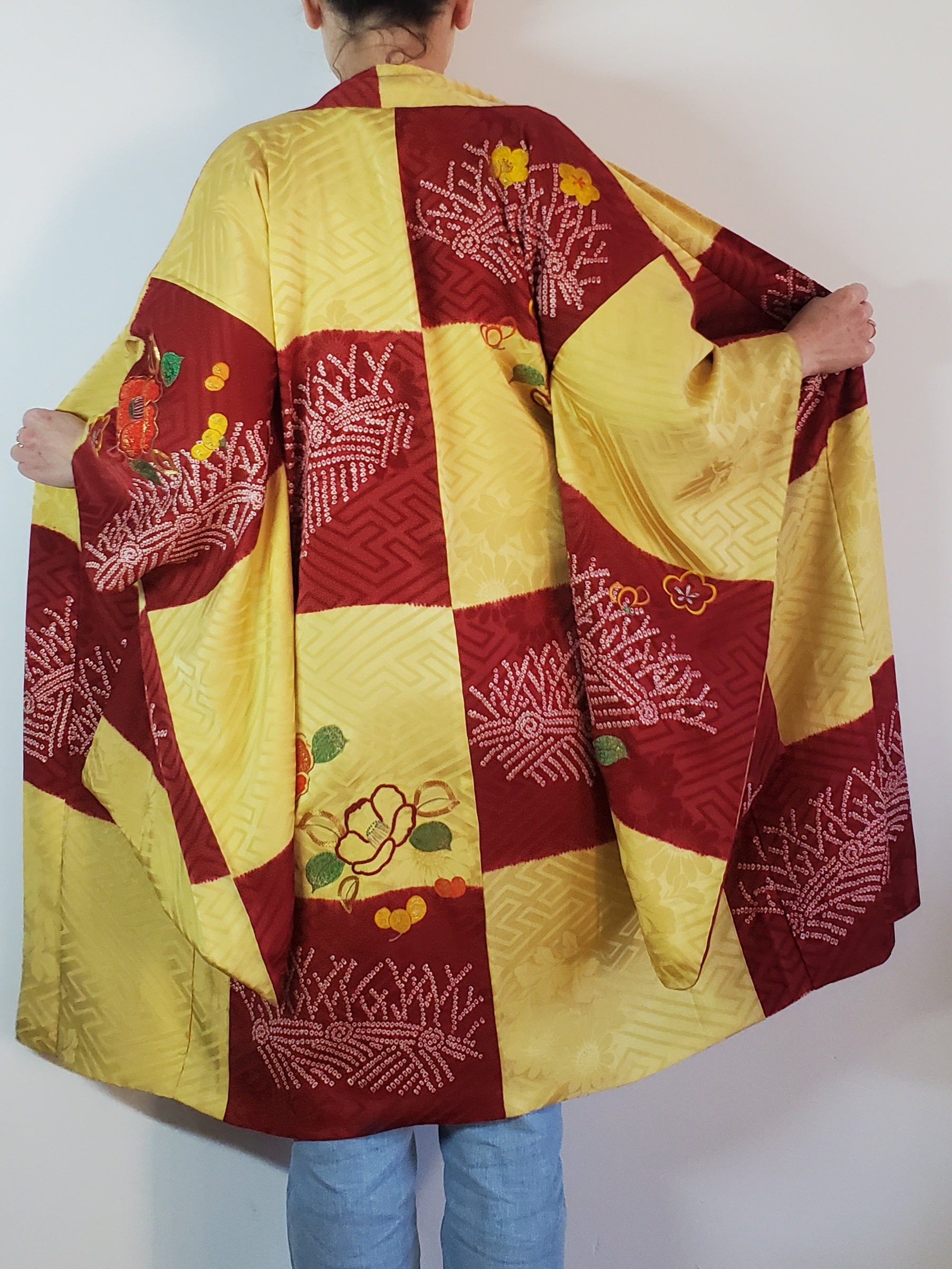 Vintage Kihachijo Silk Tsumugi Kimono Haori, store Japanese antique Kimono Haori Silk