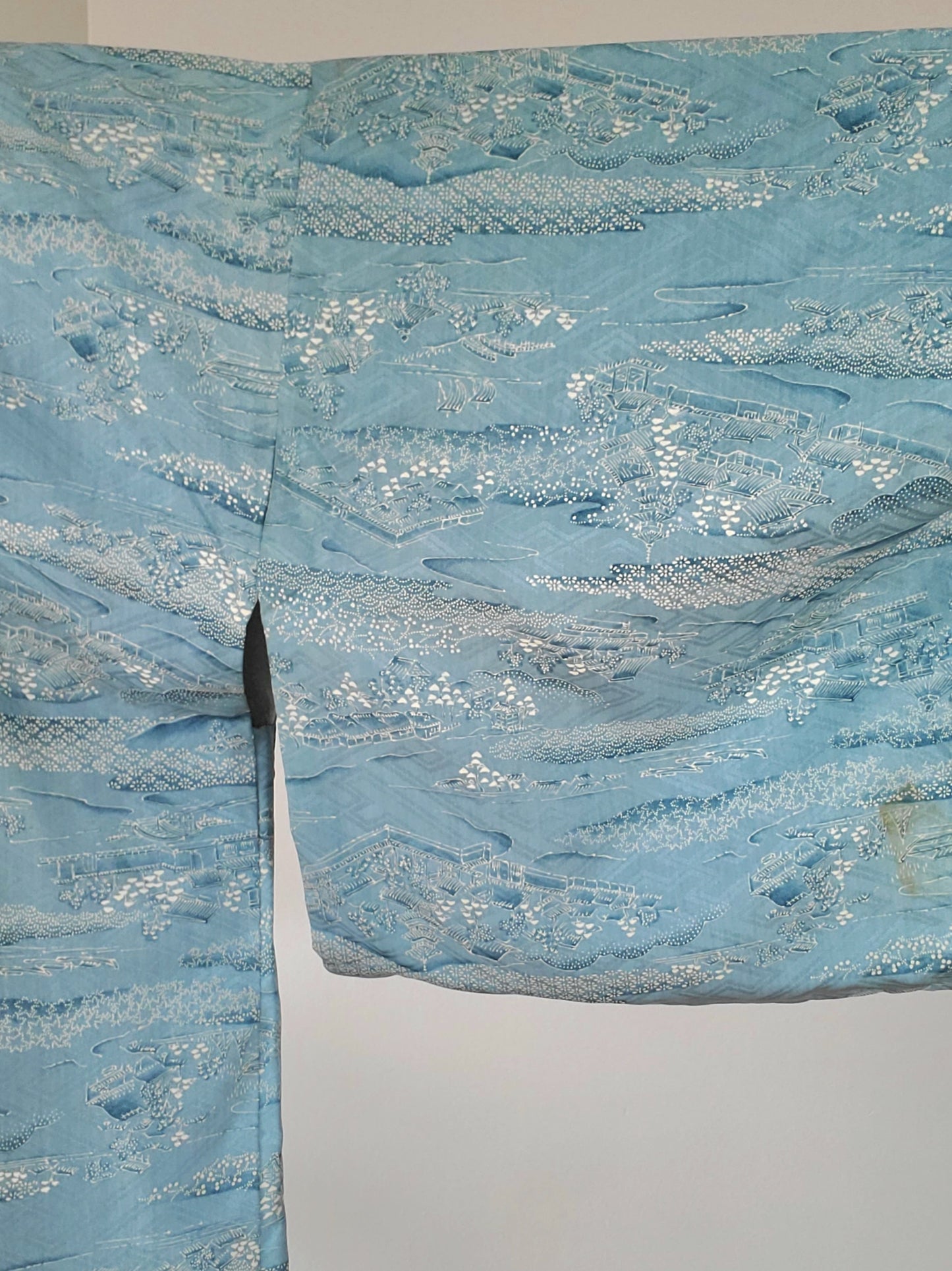 【light blue/Flower】Japanese Vintage Kimono Haori, antique,Japanese Hanten Jacket, Robe Dress, Japanese Floral pattern, Unisex