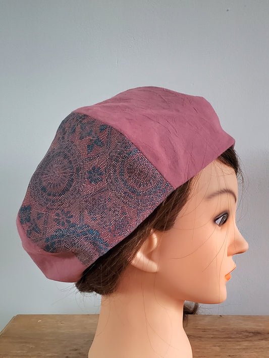 【Gamaguchi-en】Beret - Pink Oriental sarasa -