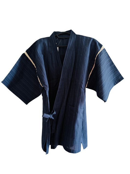 UNISEX JINBEI -Navy,Shijira-ori（seersucker)- SIZE：M