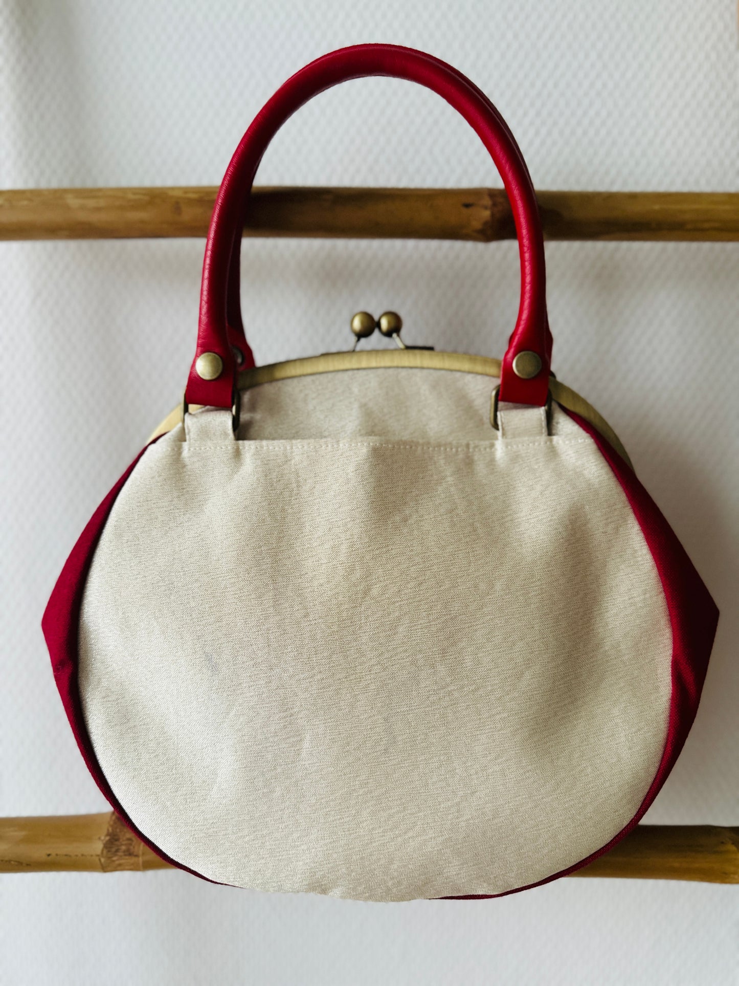 【Rot/Kamelie】 Gamaguchi-en/Handtasche, Kupplung, Beutel, japanische Tasche, Umhängetasche, japanische Geschenke