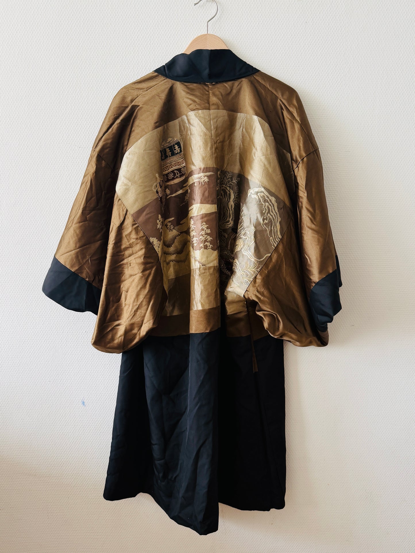 Heren Vintage Zwart Haori - Oosters -