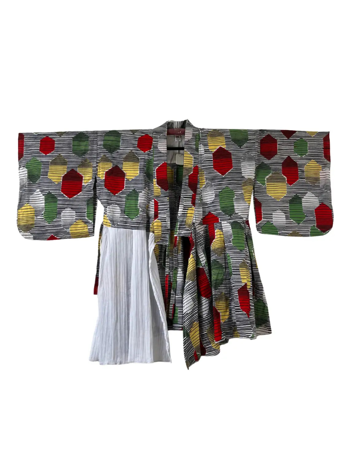 Original Yukata remake dress - Pop color Kikko Pattern-