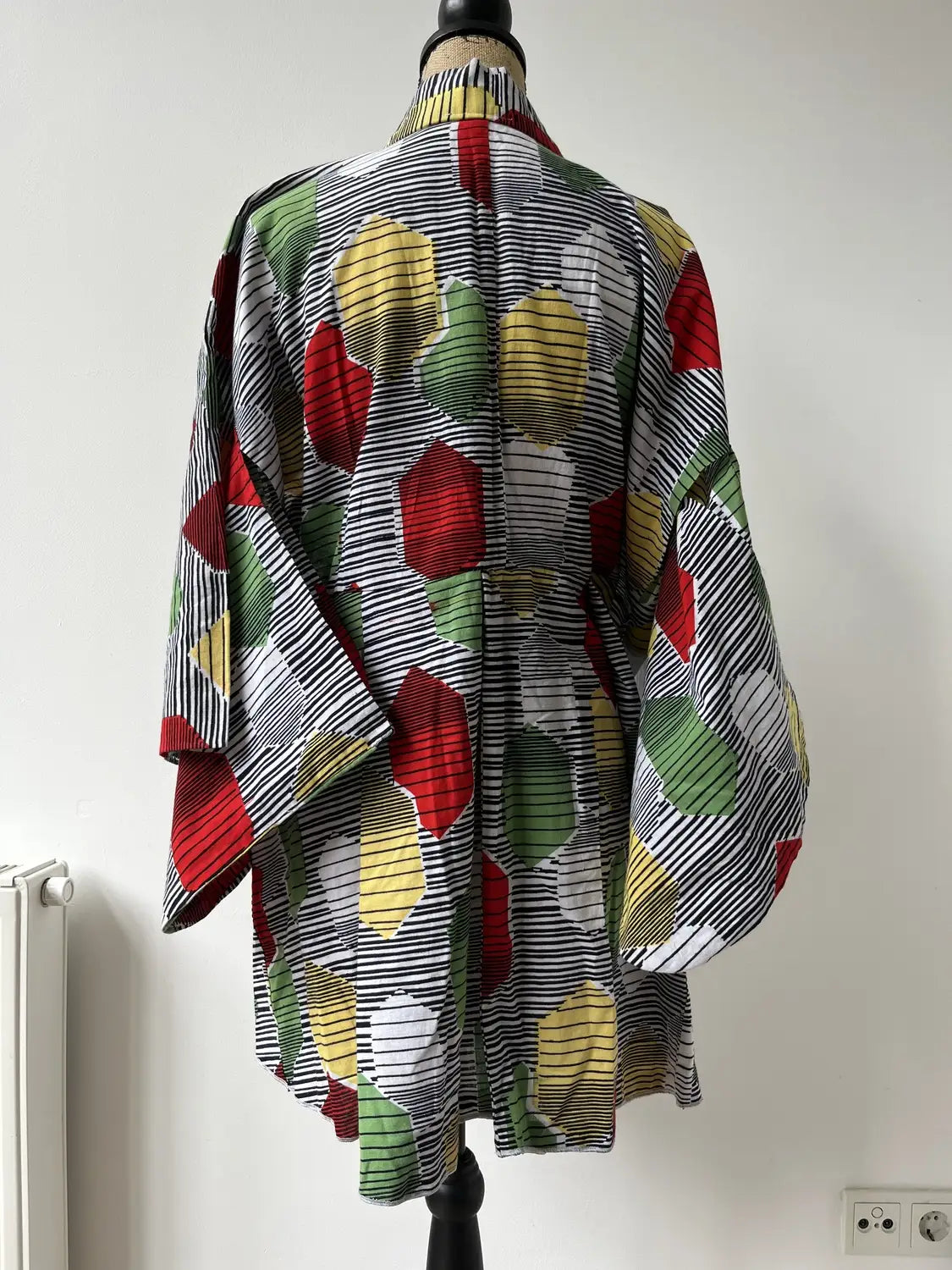 Original Yukata remake dress - Pop color Kikko Pattern-