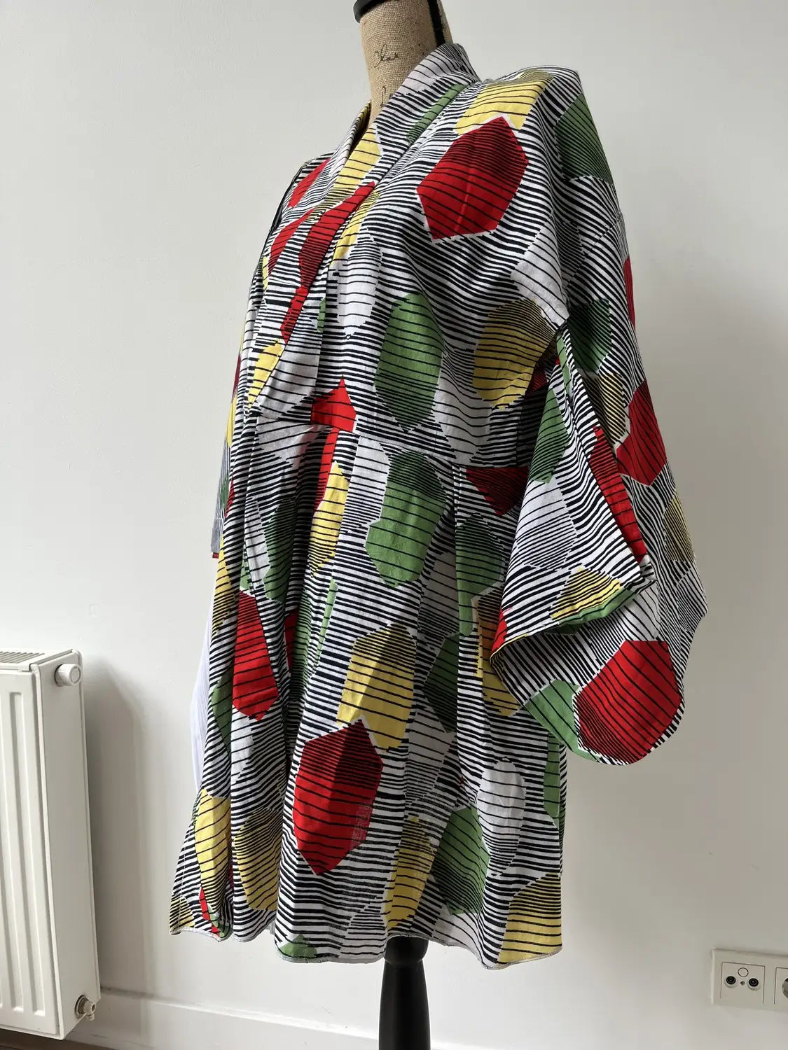 Original Yukata remake dress - Pop color Kikko Pattern-