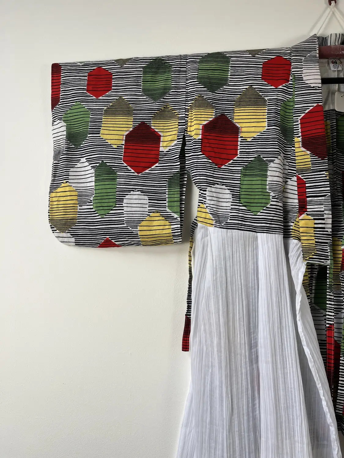 Original Yukata remake dress - Pop color Kikko Pattern-