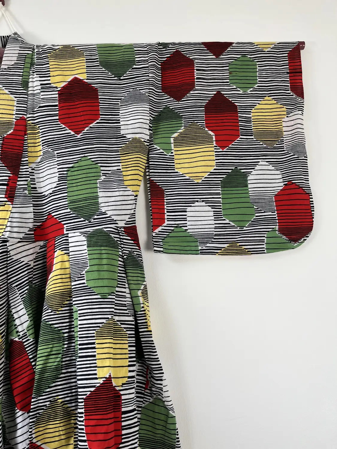 Original Yukata remake dress - Pop color Kikko Pattern-