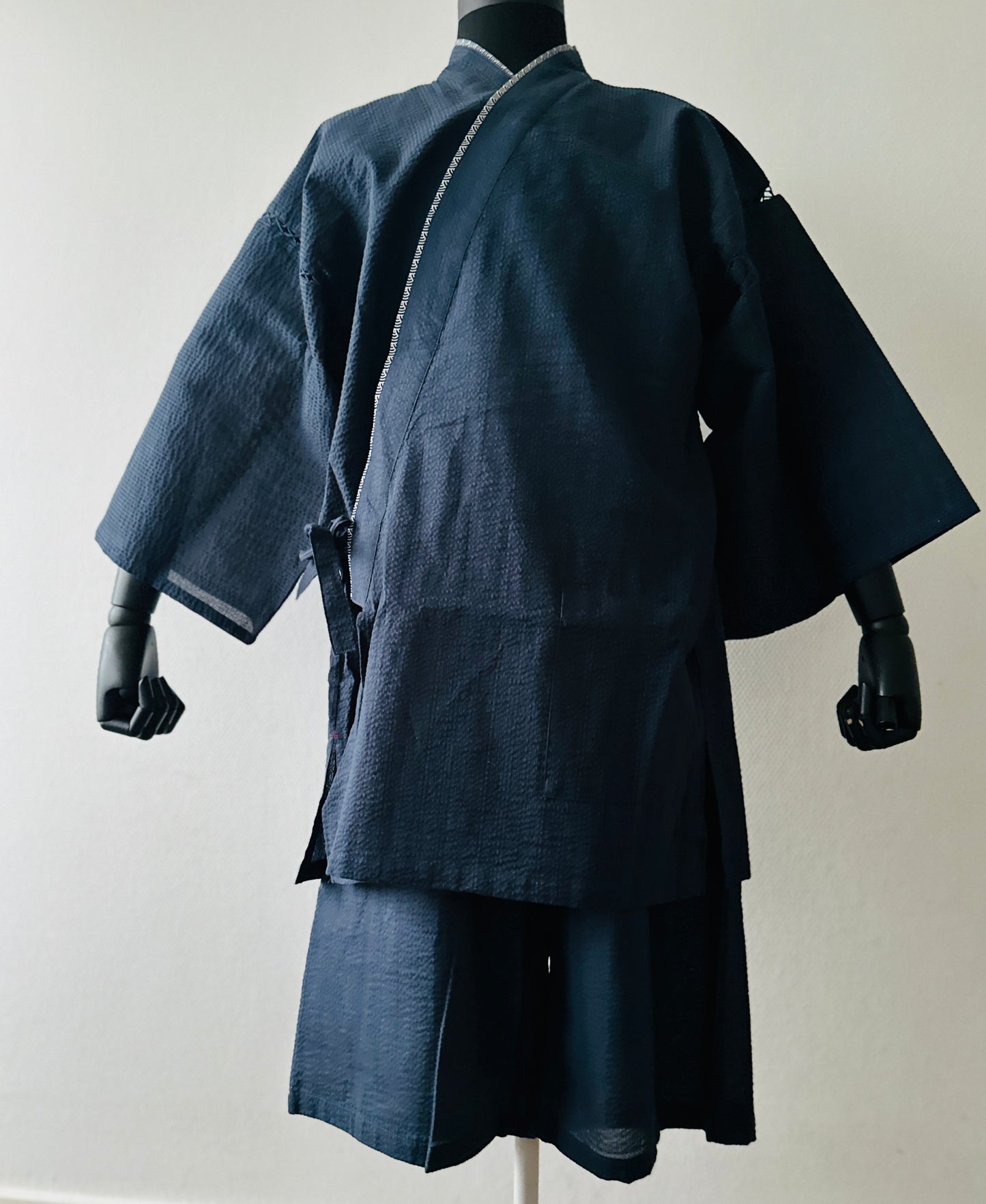 【Dark navy,Shijira-ori（seersucker）】JINBEI/Size:4L＜New・Cotton＞For Men,For Women,For kids,Japanese kimono,Japan unisexese Clothing,unisex,Japanese Gifts,relax wear