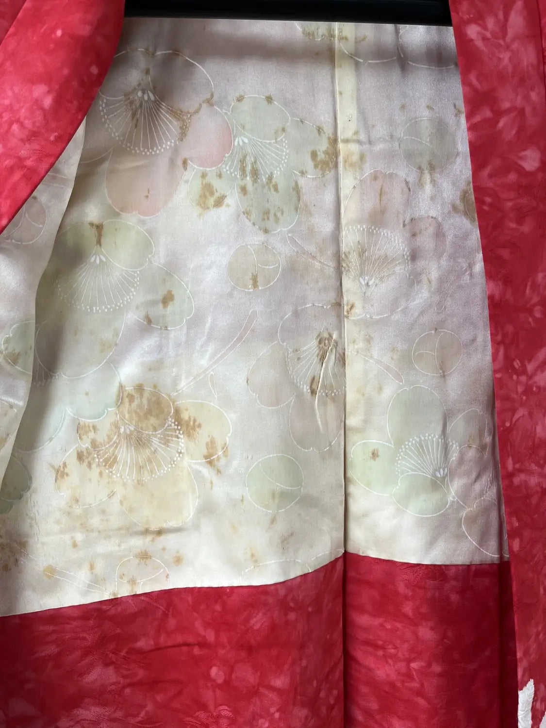 Vintage Color Haori -  Red Shibori Butterfly -