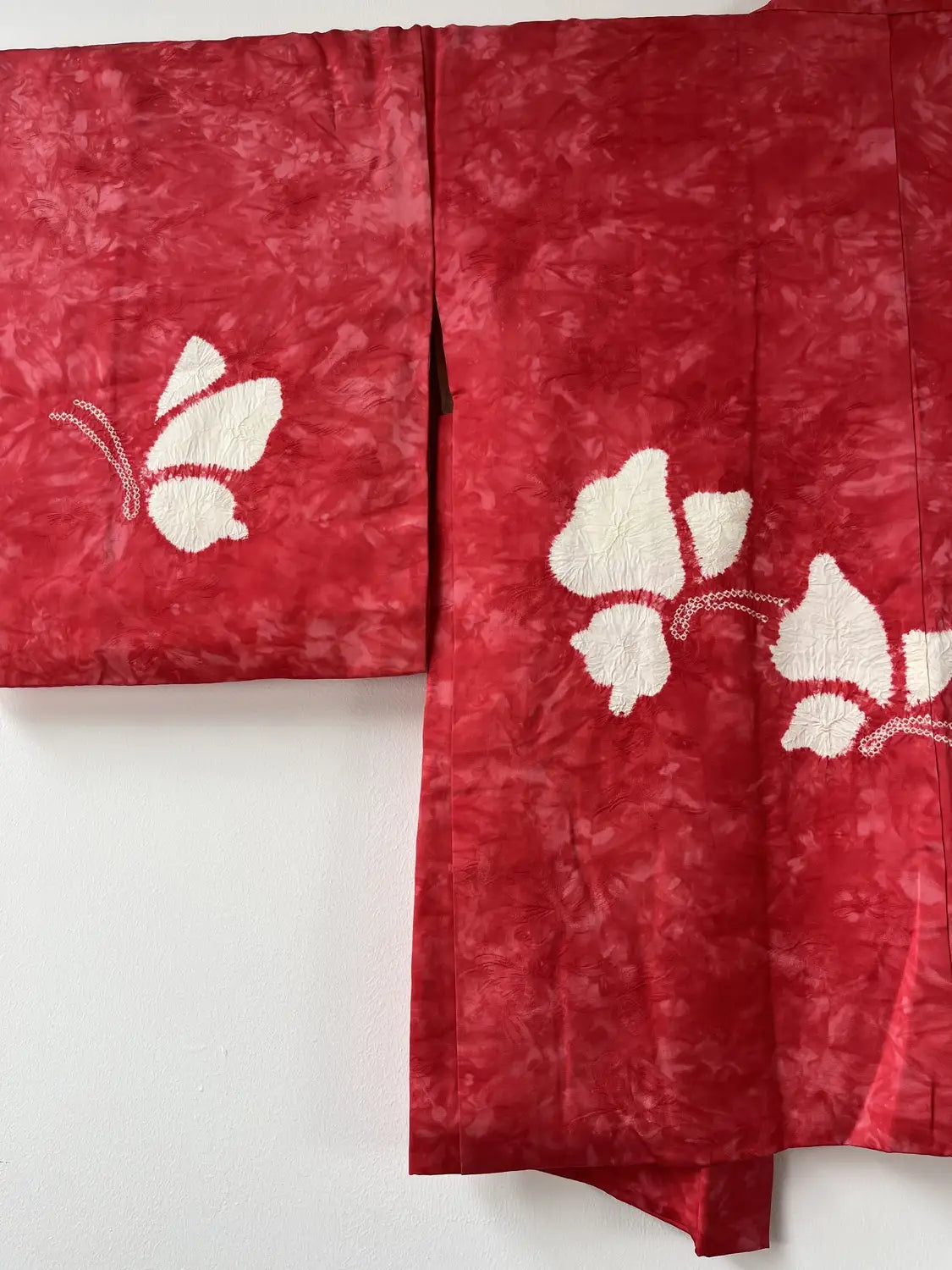 Vintage Color Haori -  Red Shibori Butterfly -