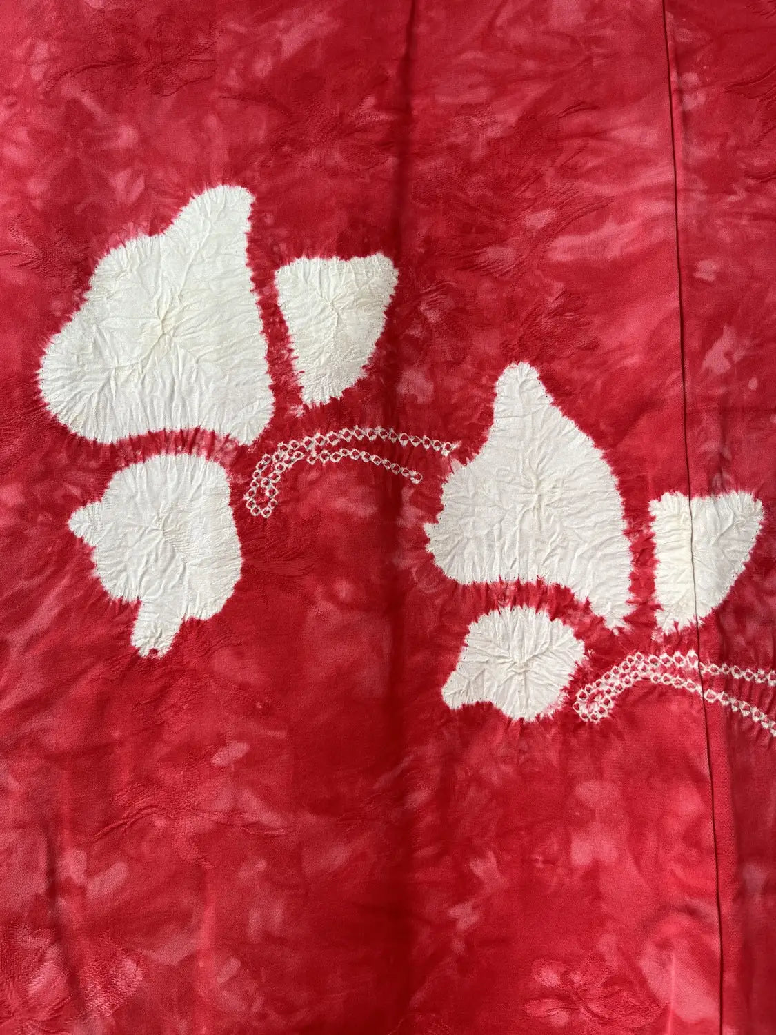Vintage Color Haori -  Red Shibori Butterfly -