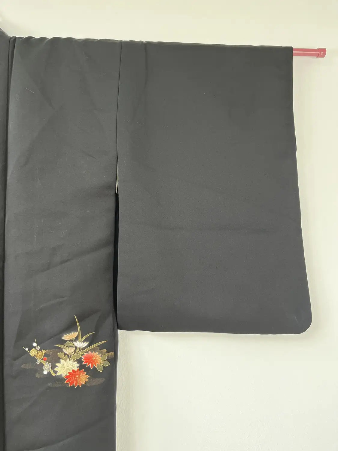 Vintage Black Haori - Flowers Blooming by the Water -