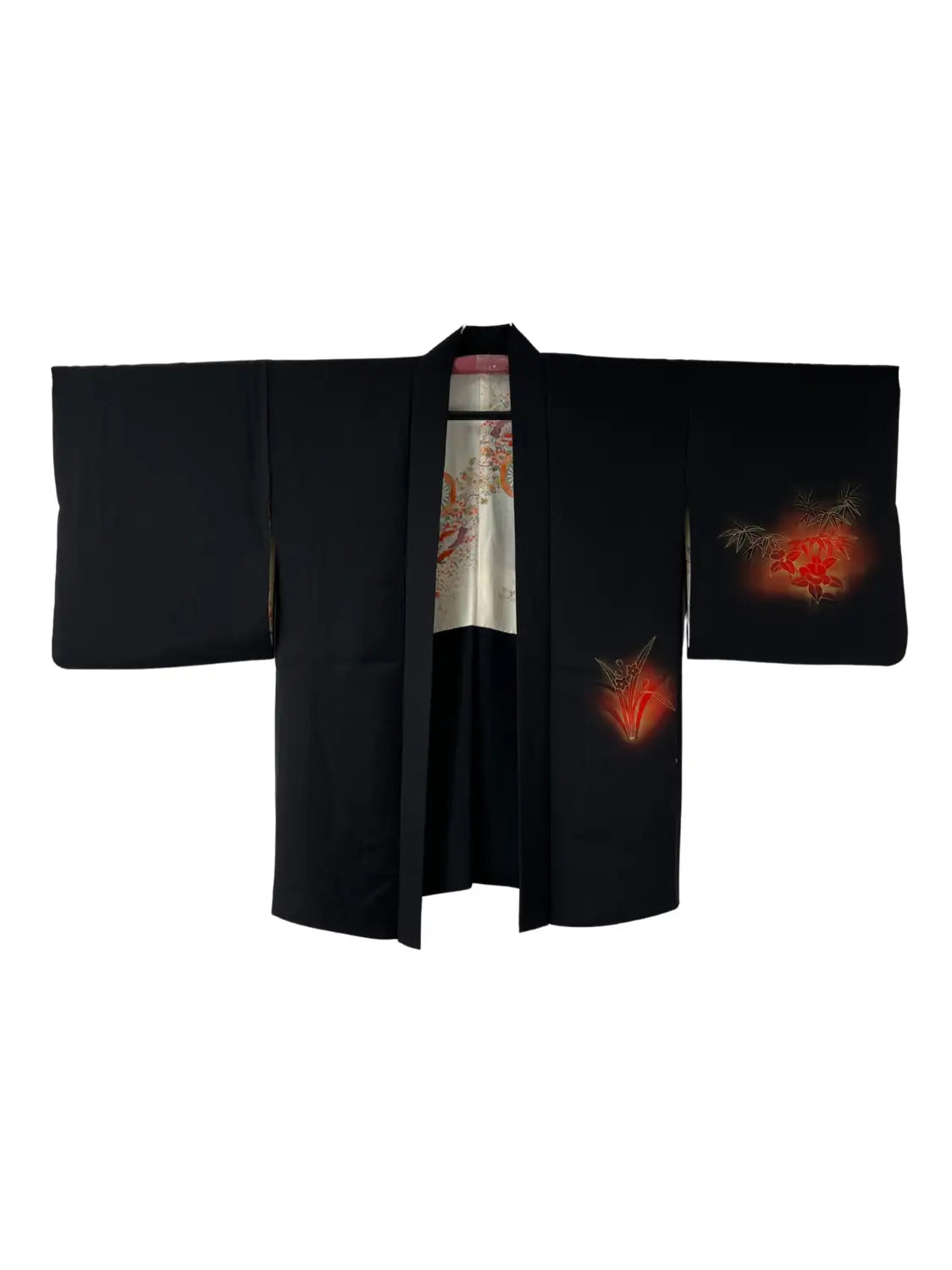 Vintage Zwarte Haori - Grace van Bamboe en Camellia -