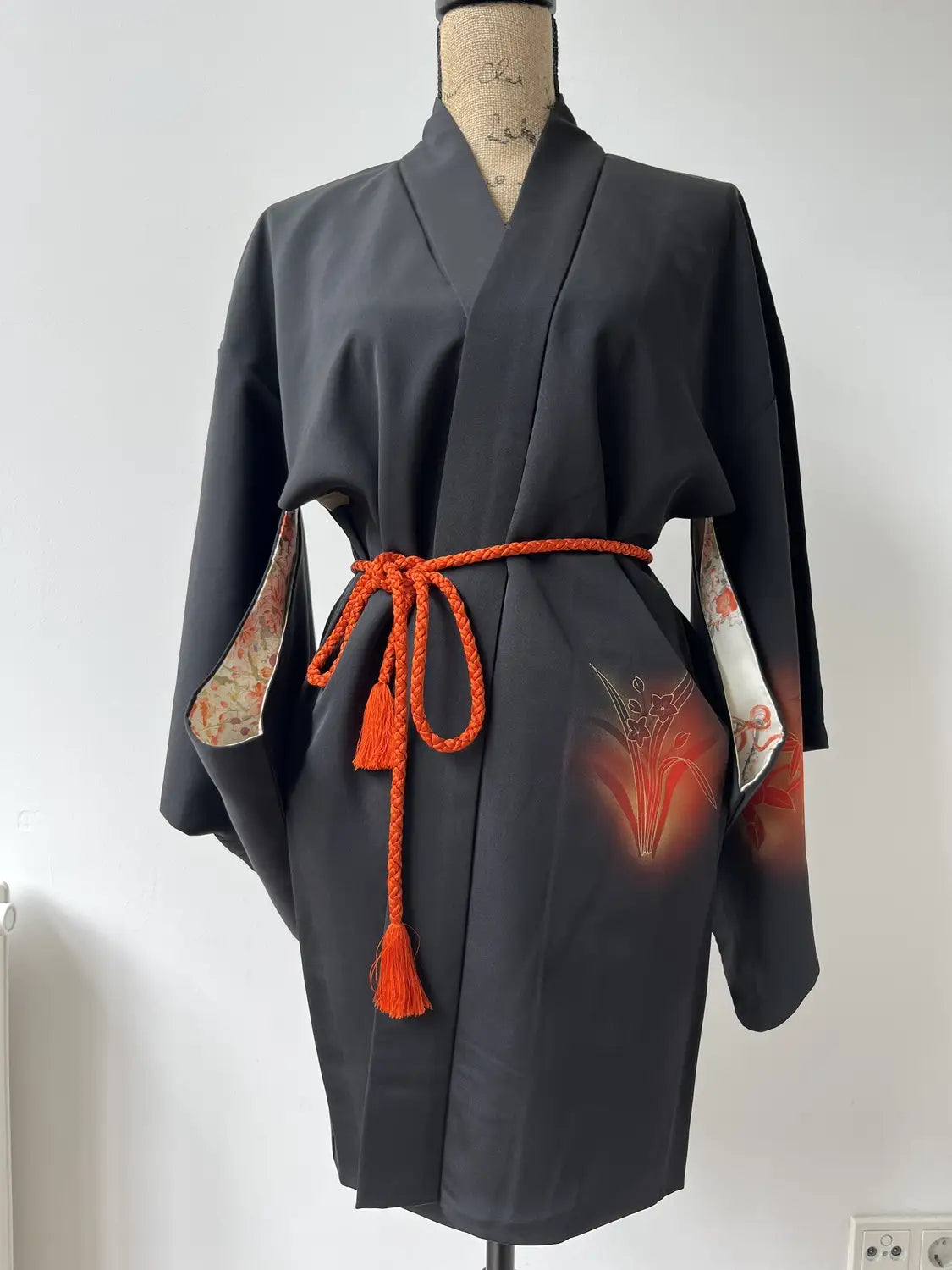 Vintage Zwarte Haori - Grace van Bamboe en Camellia -