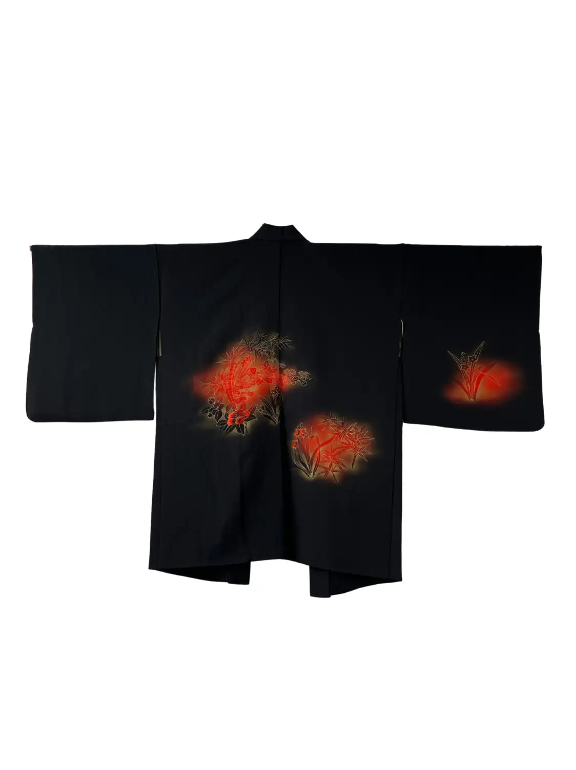 Vintage Zwarte Haori - Grace van Bamboe en Camellia -