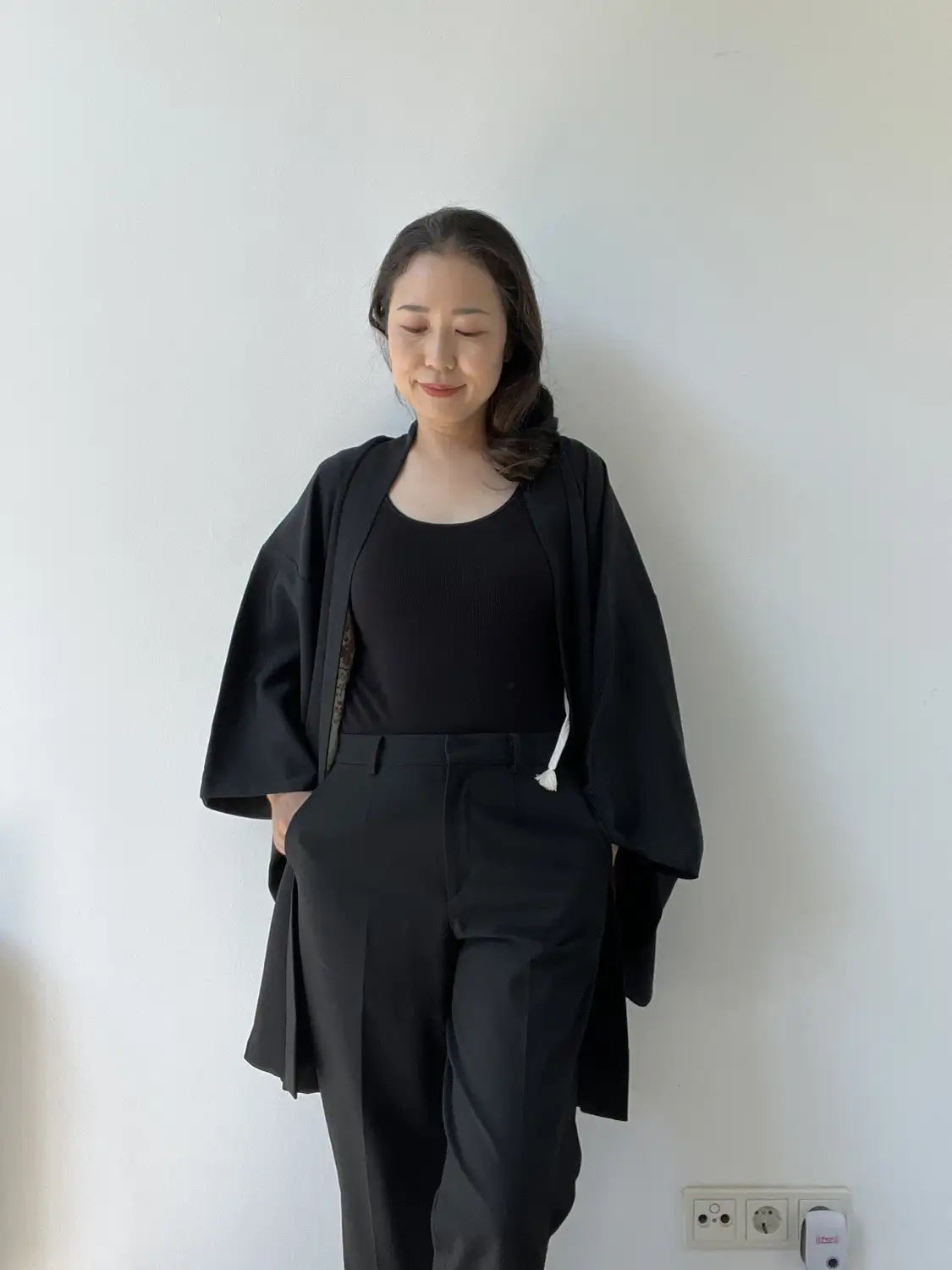 Vintage Zwarte Haori - Grace van Bamboe en Camellia -