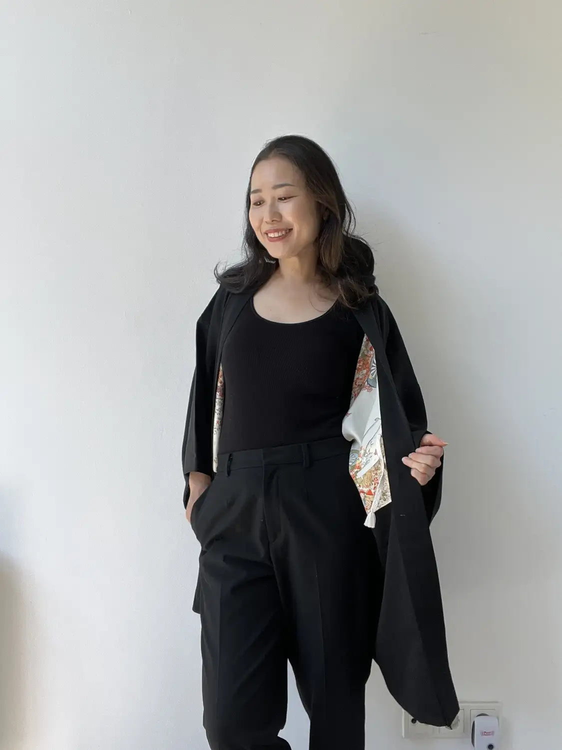 Vintage Zwarte Haori - Grace van Bamboe en Camellia -