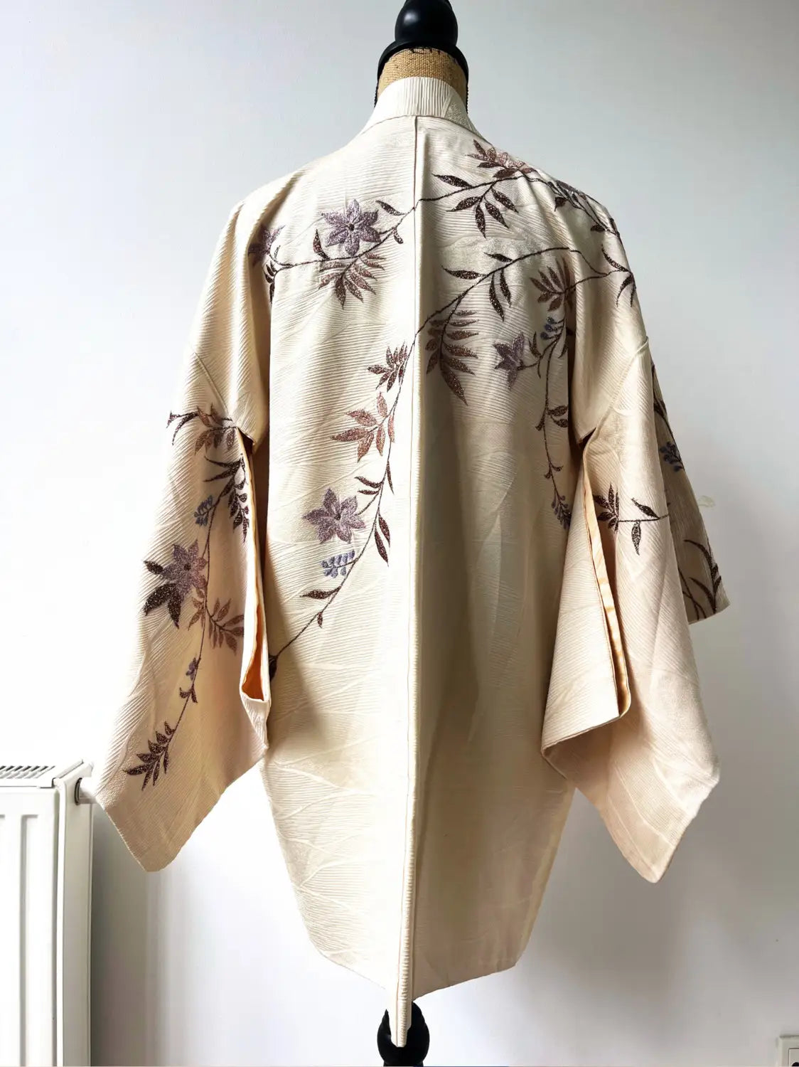 Vintage kleur Haori - Witte tak in bloei-
