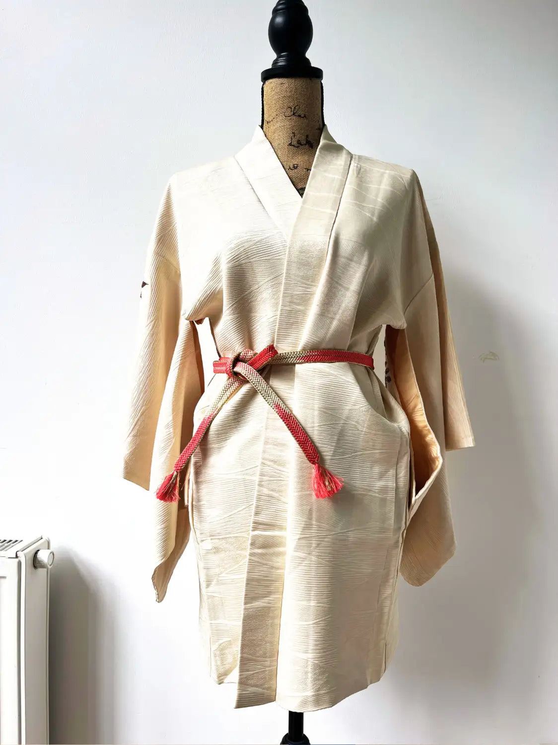 Vintage kleur Haori - Witte tak in bloei-