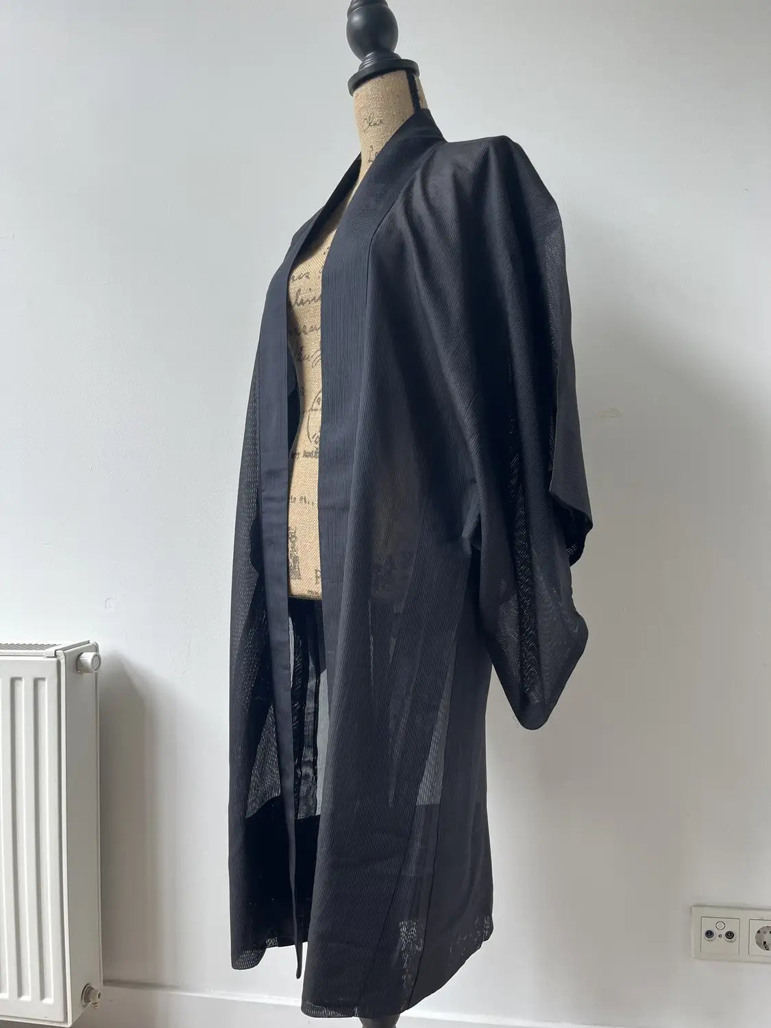Vintage sheer haori - Black Mens simple -