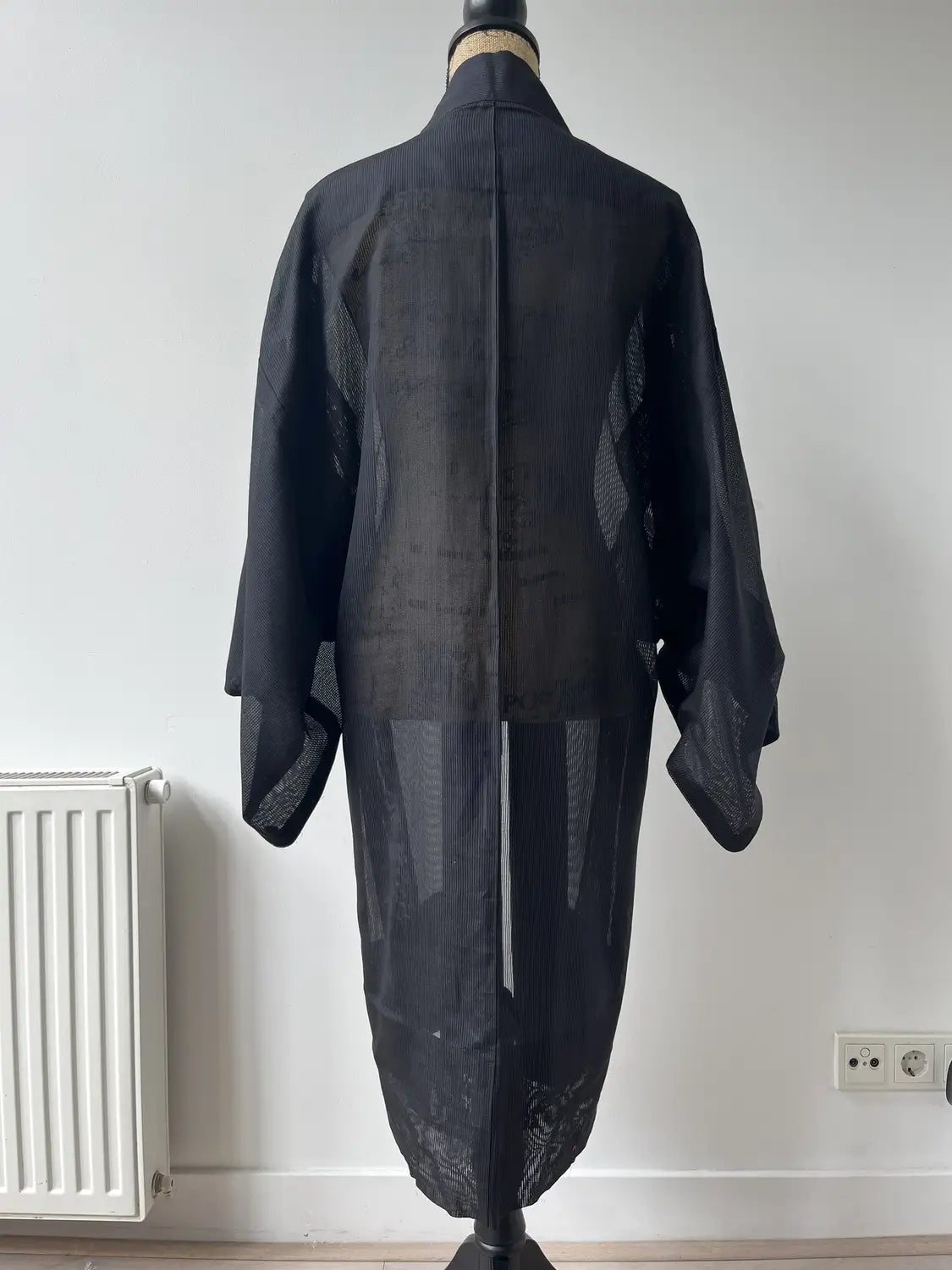 Vintage sheer haori - Black Mens simple -