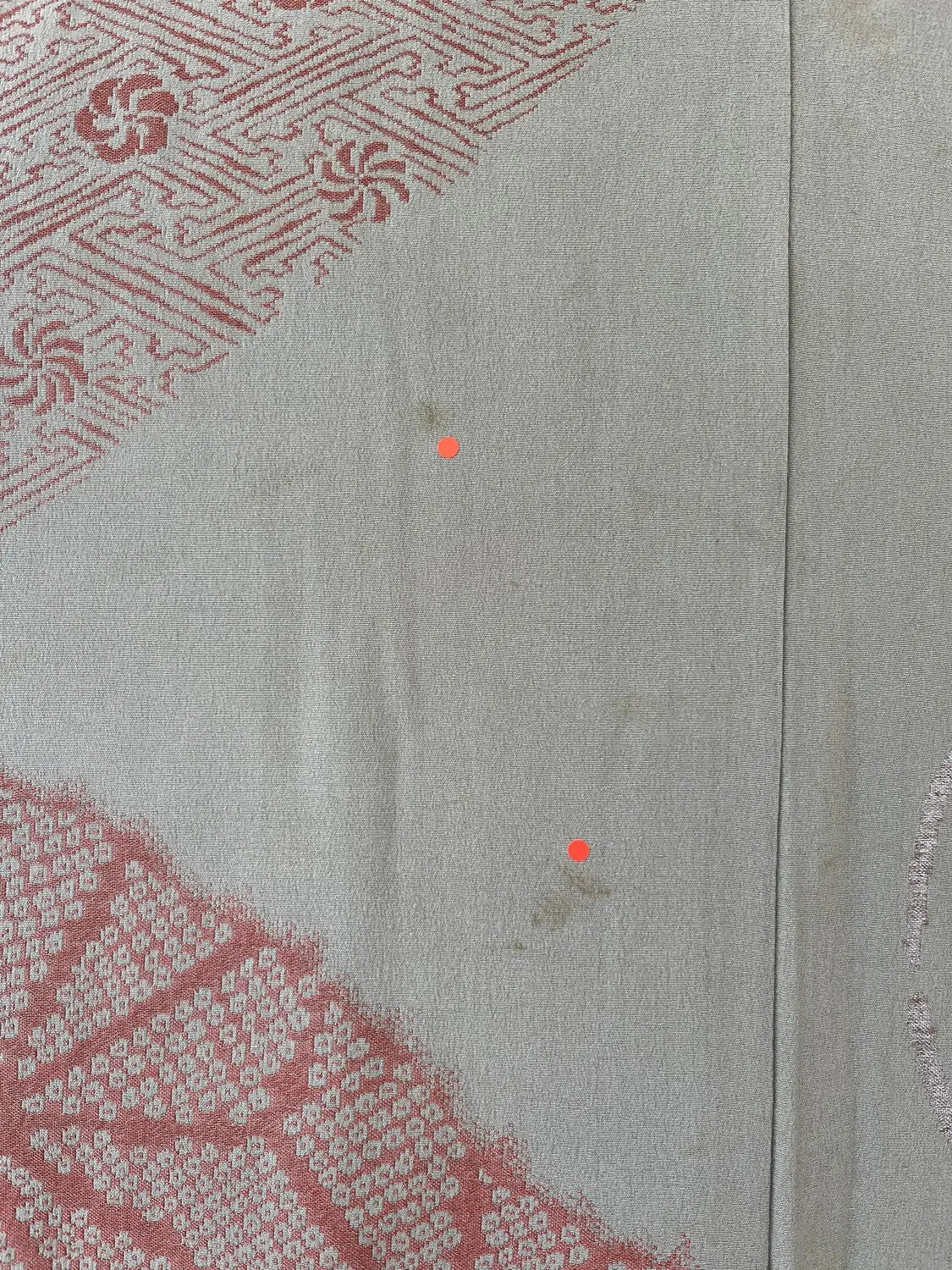 Vintage Color Haori -  Matcha green and azuki red with oriental motifs -