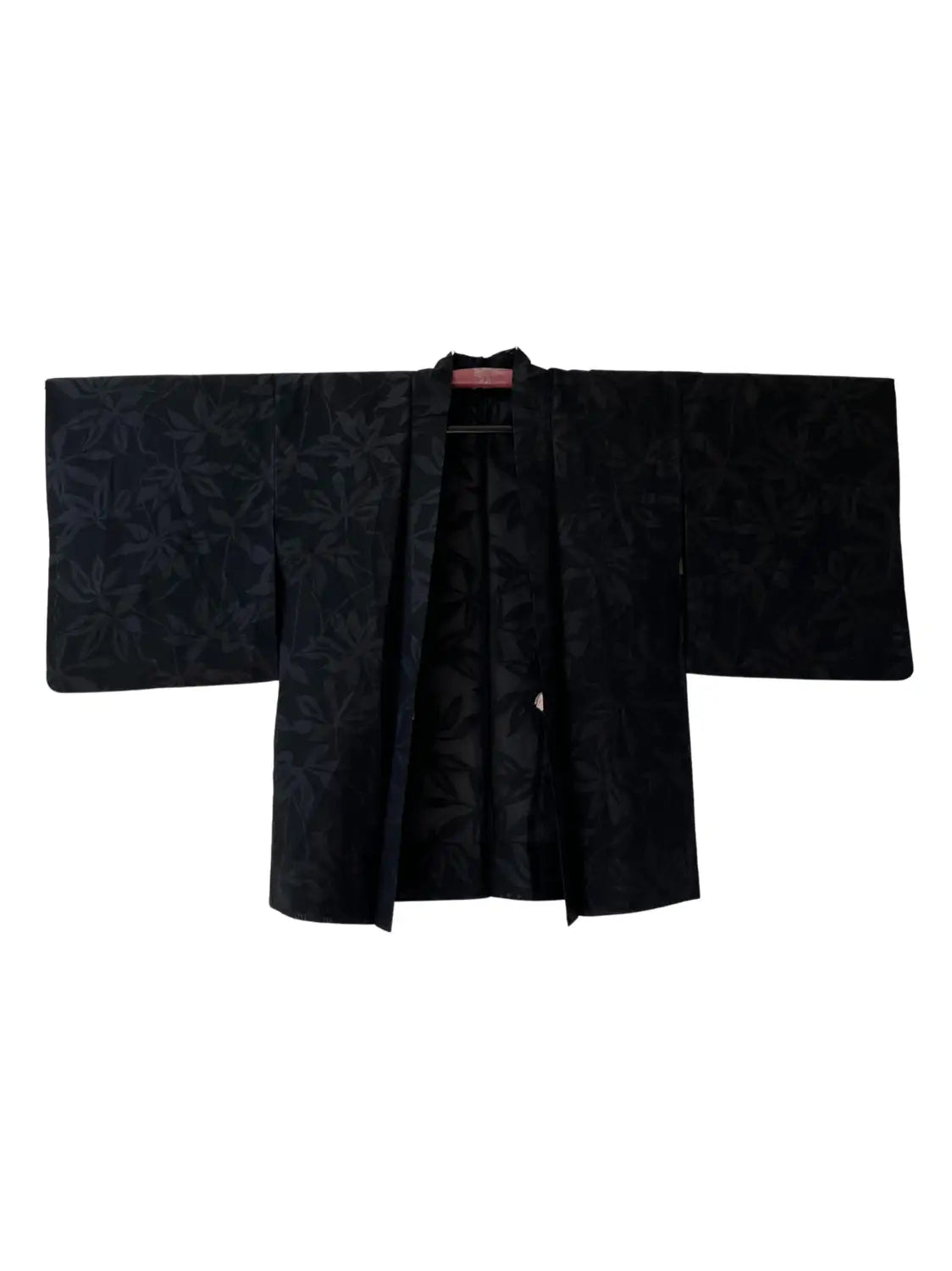 Vintage sheer haori - Black Leaf motif -