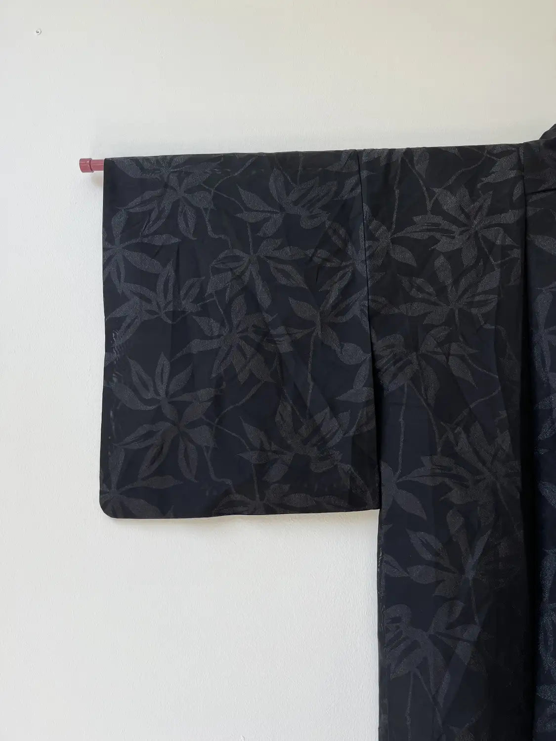 Vintage sheer haori - Black Leaf motif -