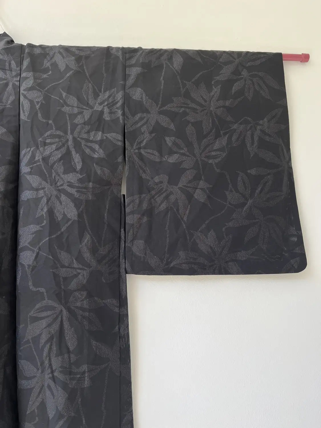 Vintage sheer haori - Black Leaf motif -