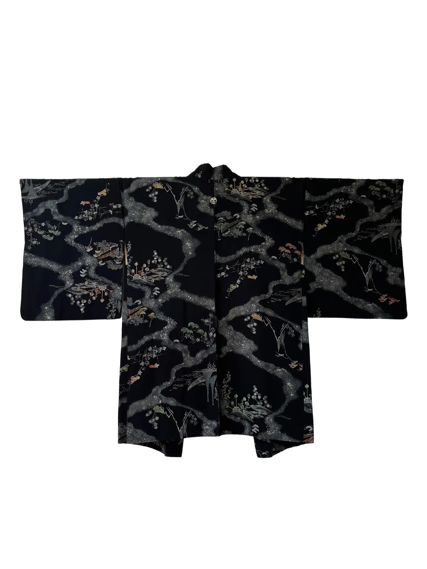 Vintage Schwarzer Haori - Rosho -