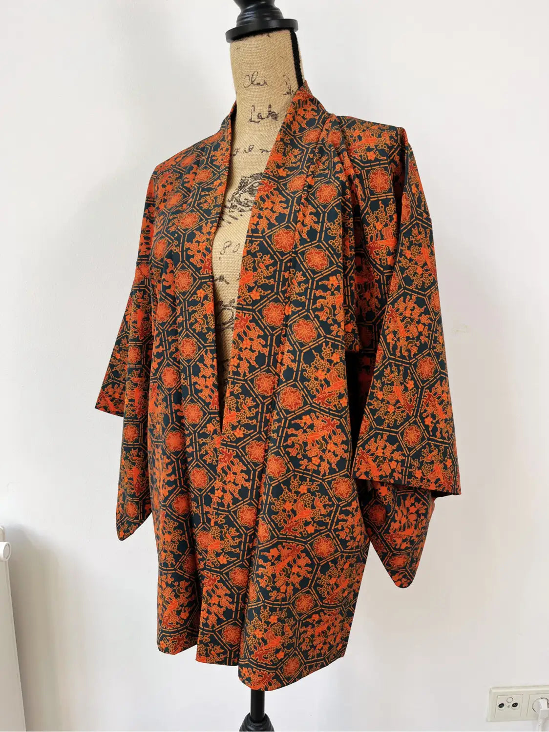 Vintage Color Haori - Navy and Orange – Chirping Little Birds-