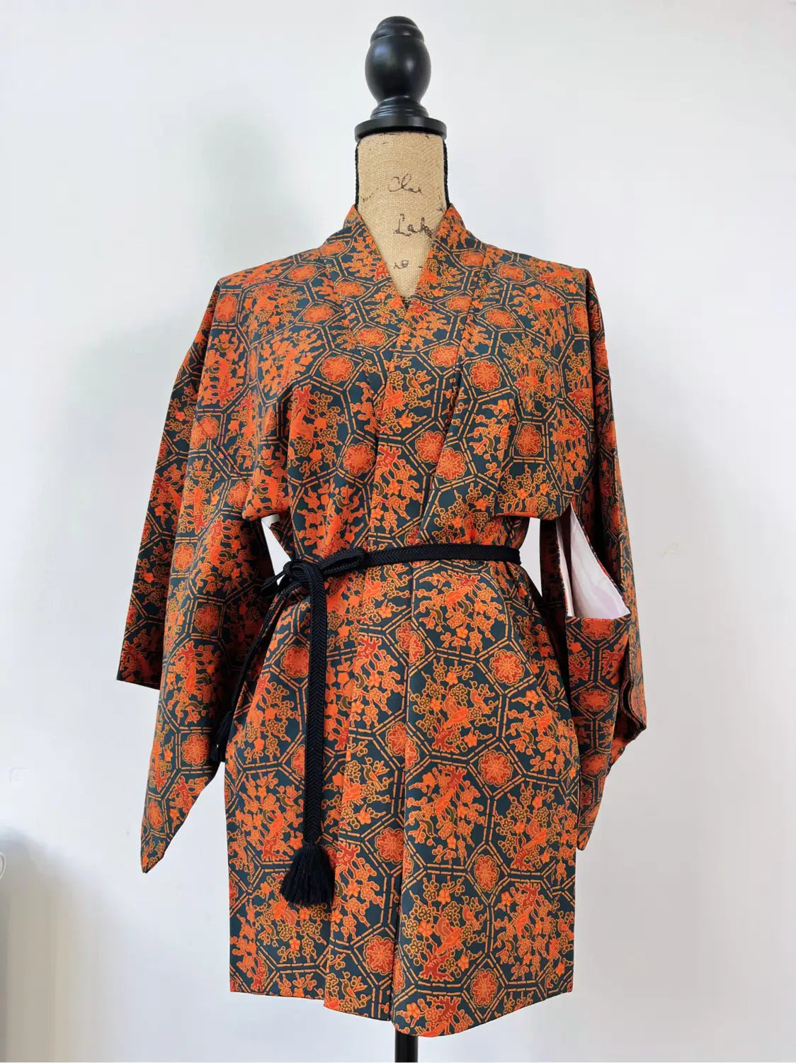 Vintage Color Haori - Navy and Orange – Chirping Little Birds-