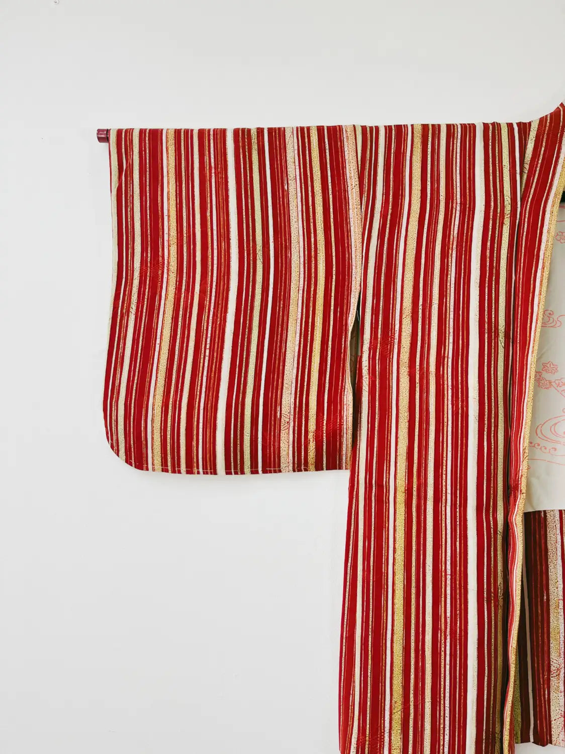 Vintage Color Haori - Red Yoroke Stripe-