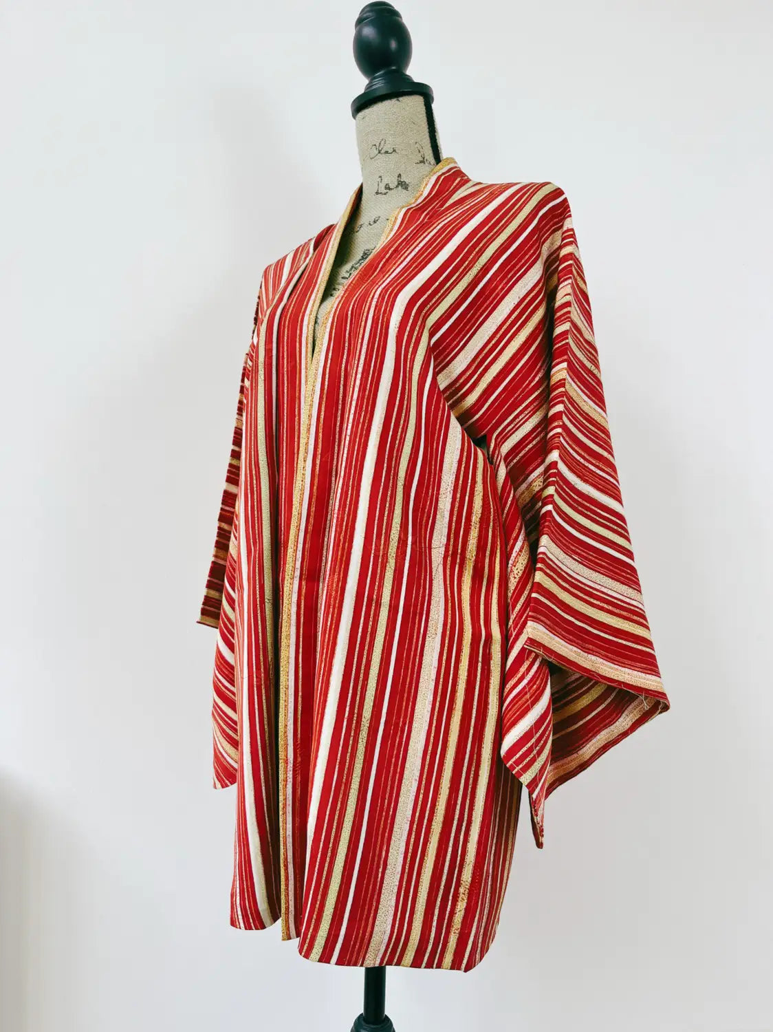 Vintage Color Haori - Red Yoroke Stripe-