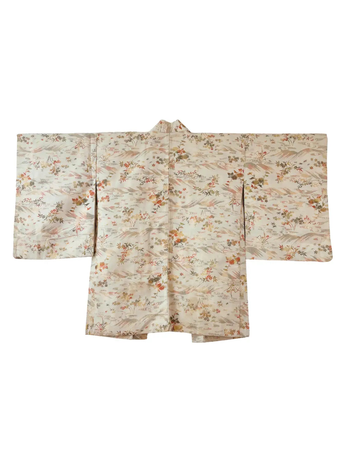 Vintage kleur Haori - Crèmewit – Landschap afgebeeld in Majolica Omeshi -