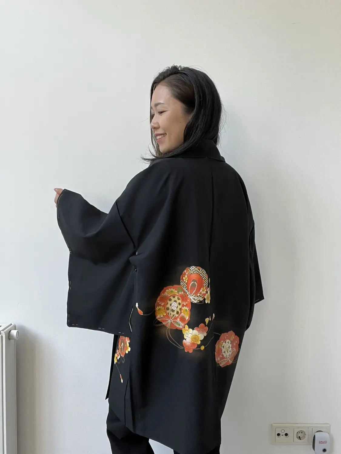 Vintage Black Haori - Flowers and Treasure -